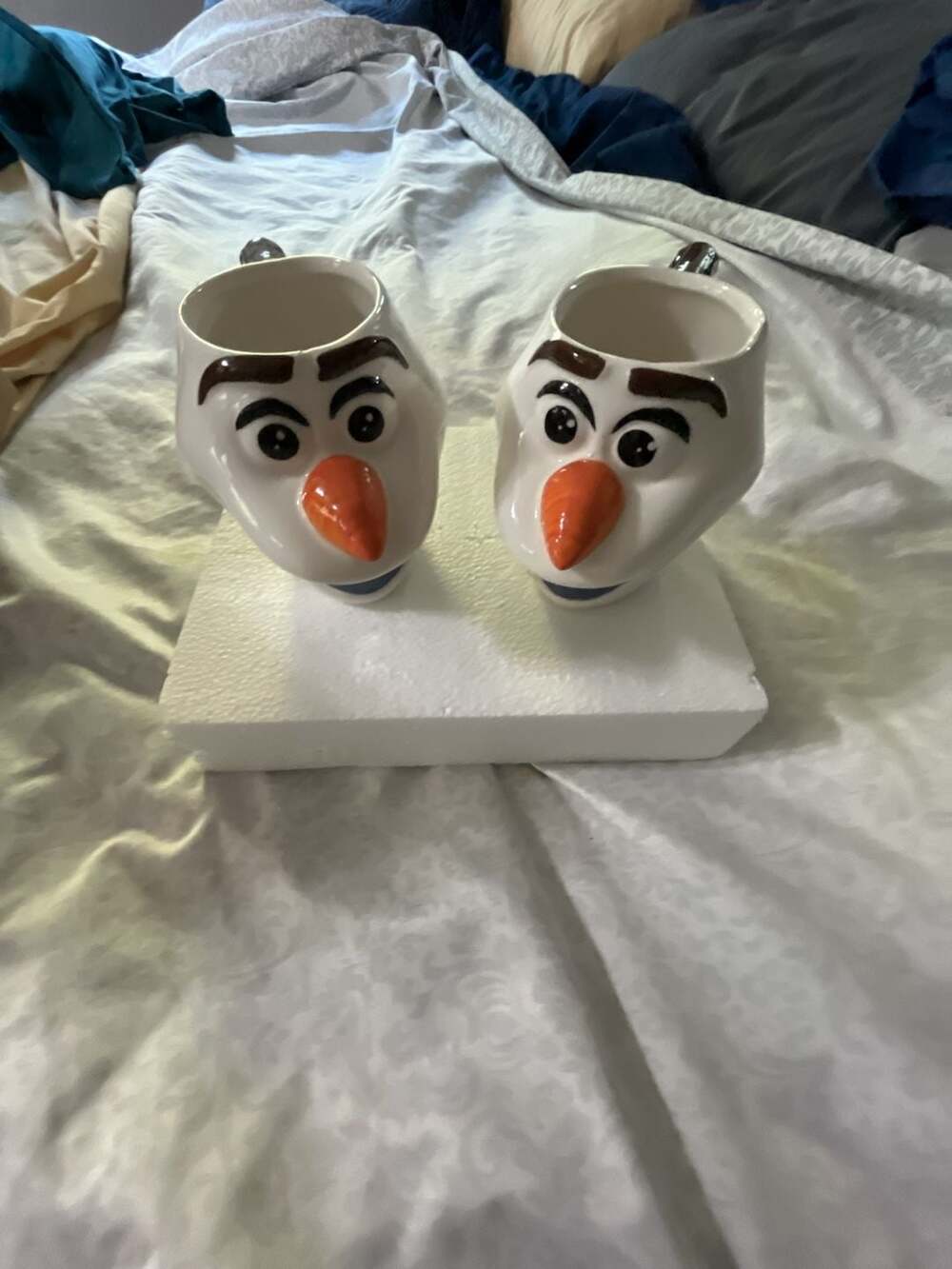 Set of 2 Zak! Designs Disney Frozen Olaf 3D Sculpted Ceramic Mugs